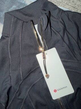 lululemon black define full-zip with gold zipper